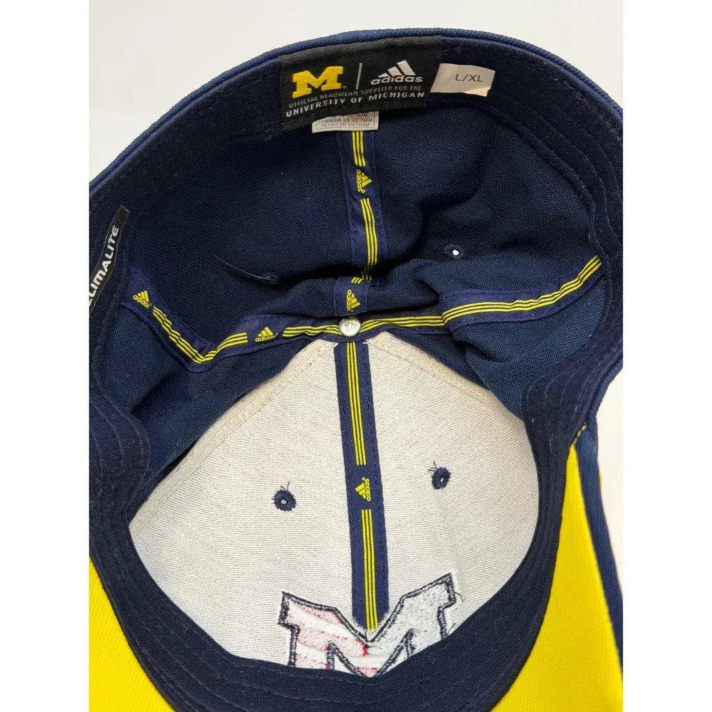 Adidas Michigan Wolverines Hat Navy Blue American Flag‎ M Logo Climalite L/XL